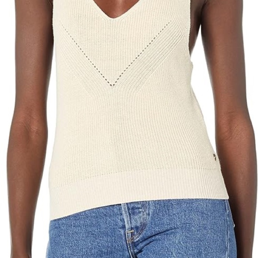 Roxy Cream Knit Tank Top Size XL